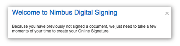 Banner image featuring Welcome to Nimbus Digital Signing  Signature Wizard example
